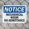 Signmission Mechanical Room No Admittance OSHA Notice Sign, Plastic, 14in W x 10in L, 2PK OS-2PACK-NS-P-1014-L-14174 - alternate 7